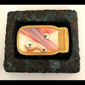 Sheep Watercolor Folk Art Painting by Anita Ray